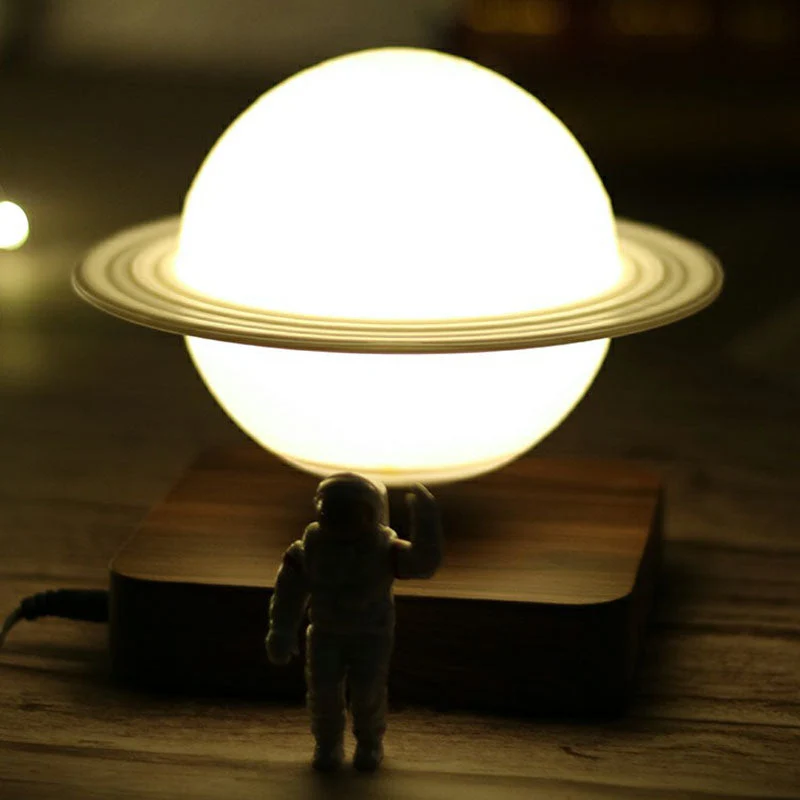 Lâmpada Noturna de Planeta com Impressão Digital 3D - Lâmpada de Mesa Branca Criativa para Quarto de Crianças