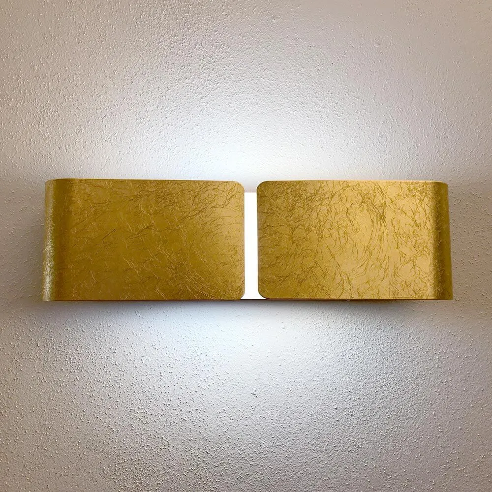Lâmpada de parede de clipe para cima e para baixo 44 cm de folha de ouro