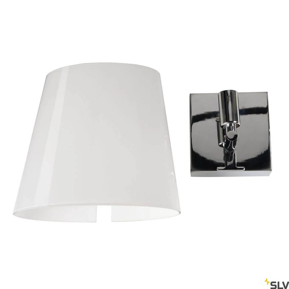 Lâmpada de parede Coupa Qt14 Chrome, branco