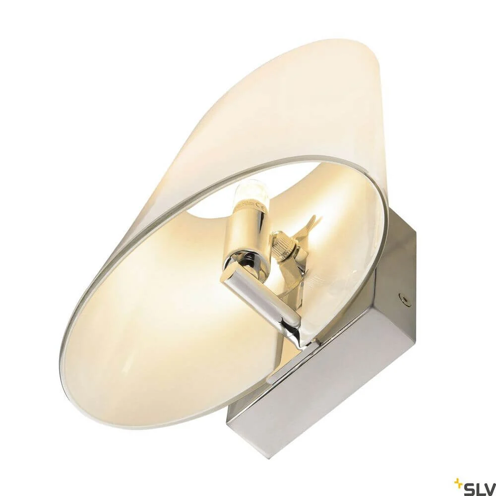 Lâmpada de parede Coupa Qt14 Chrome, branco