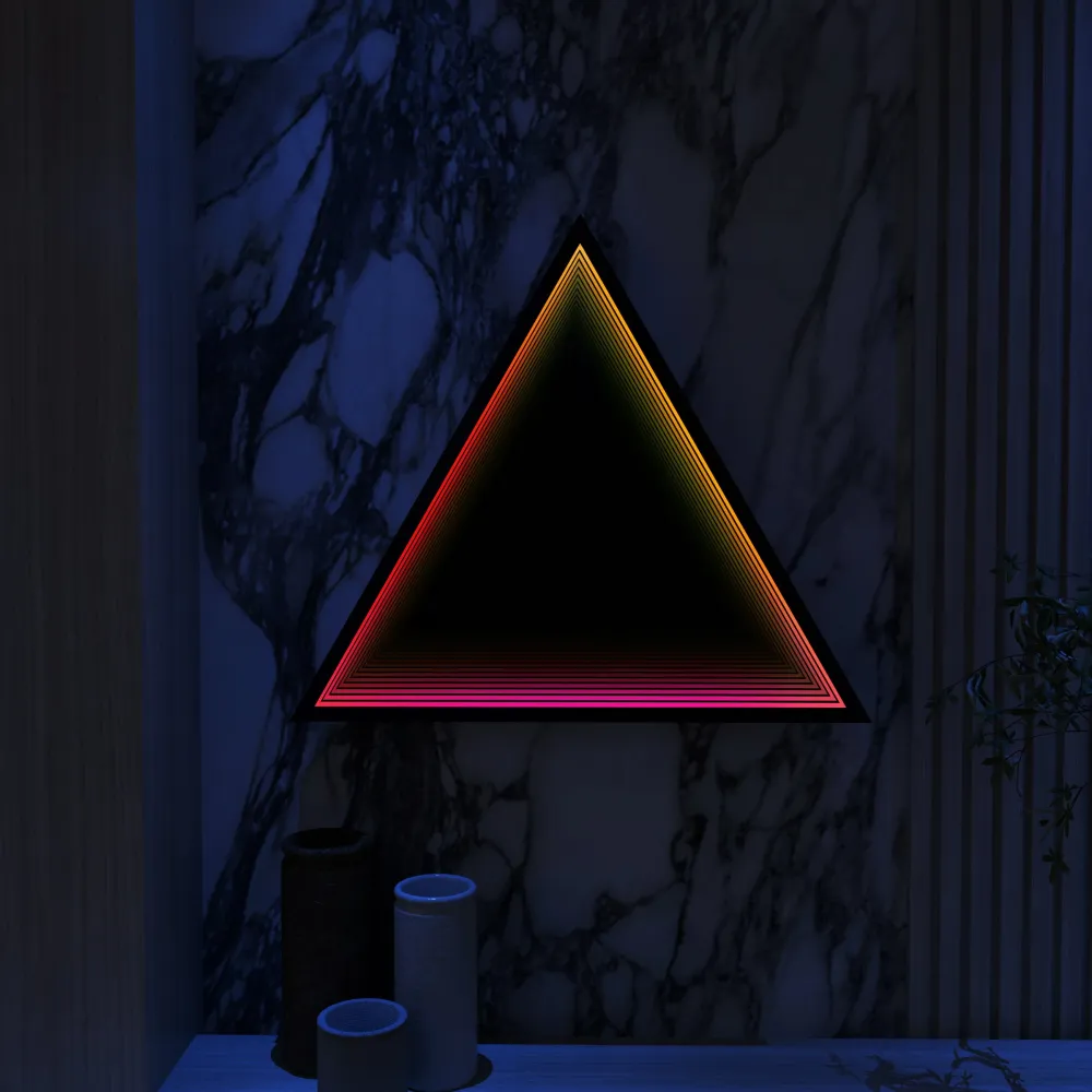 Lâmpada de Parede Espelho Infinito Triângulo 3D