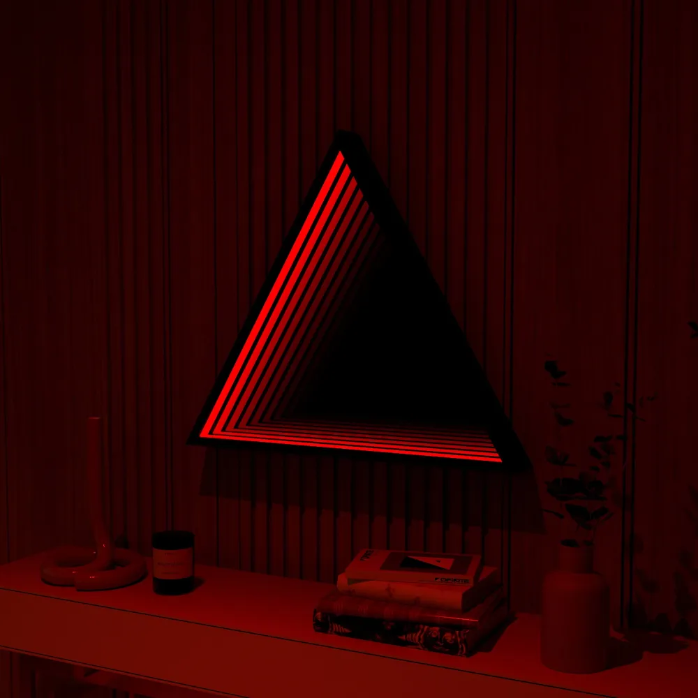 Lâmpada de Parede Espelho Infinito Triângulo 3D