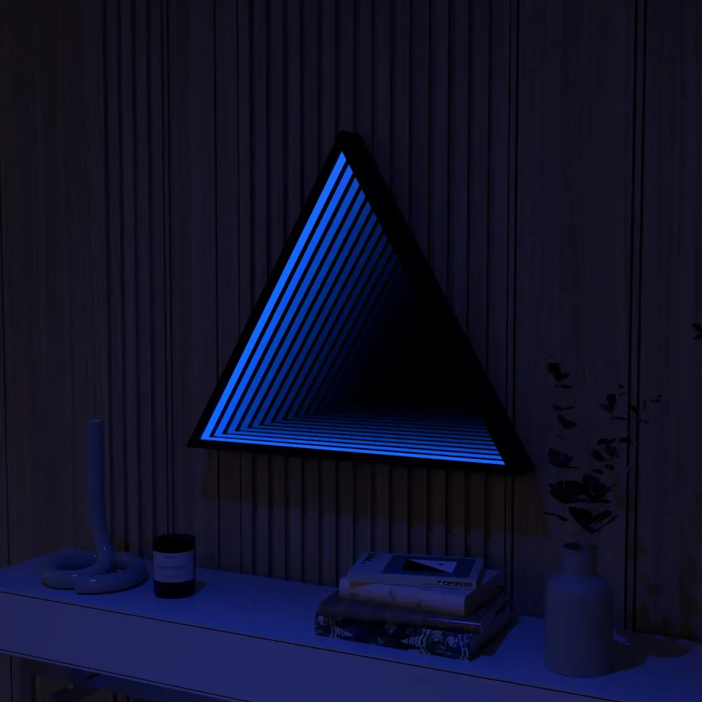 Lâmpada de Parede Espelho Infinito Triângulo 3D