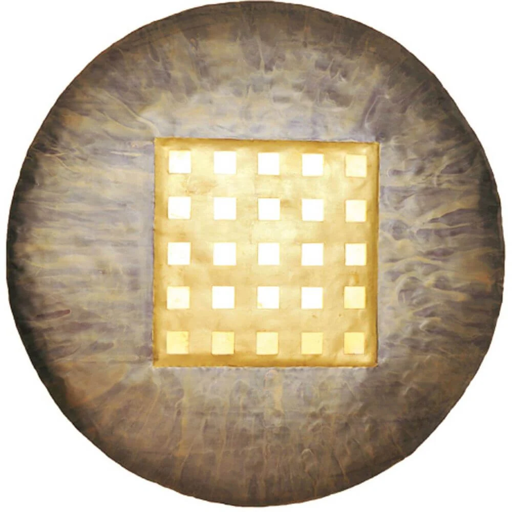 Lâmpada de parede 4 Flame Disque Gold Musschel Extra grande, Bronze