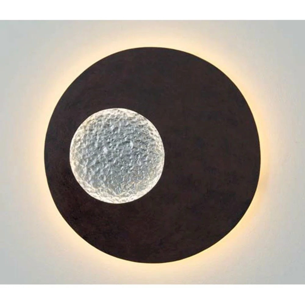 Lâmpada de parede luna em torno de uma prata de preto marrom de ferro alto