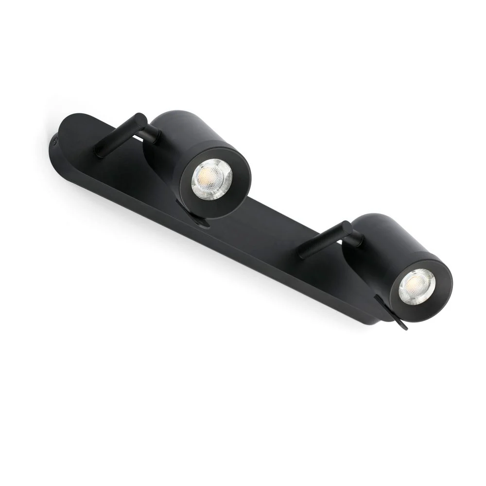 Lâmpada de parede Orleans 2-Flame Black