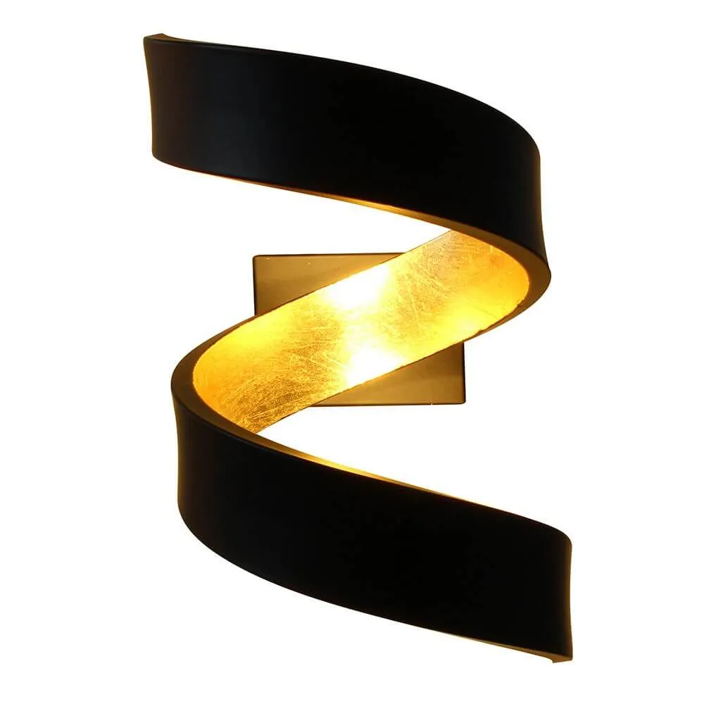Lâmpada de parede de parede LED cores douradas, preto
