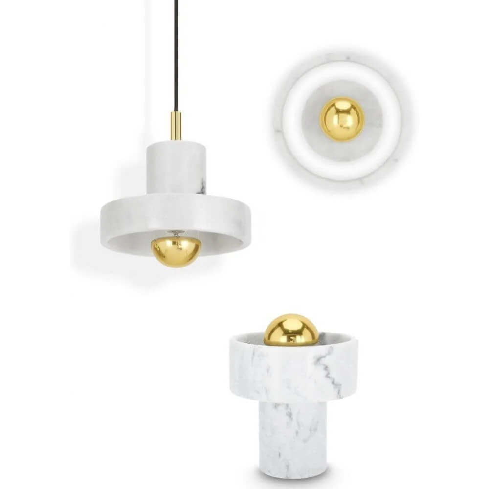 Lâmpada de parede de pedra Tom Dixon feita de mármore