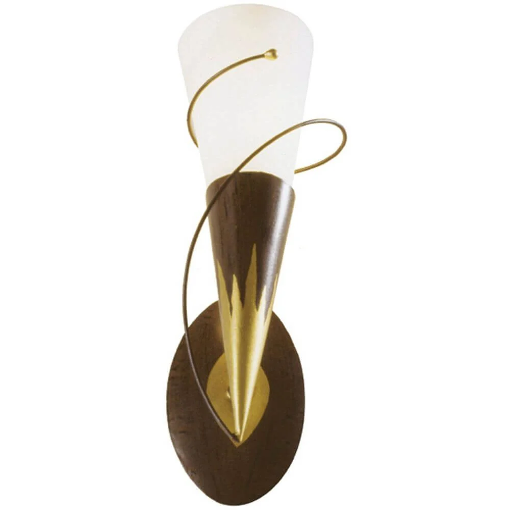 Lâmpada de parede Torcia Glass de vidro em espiral de ouro marrom-preto