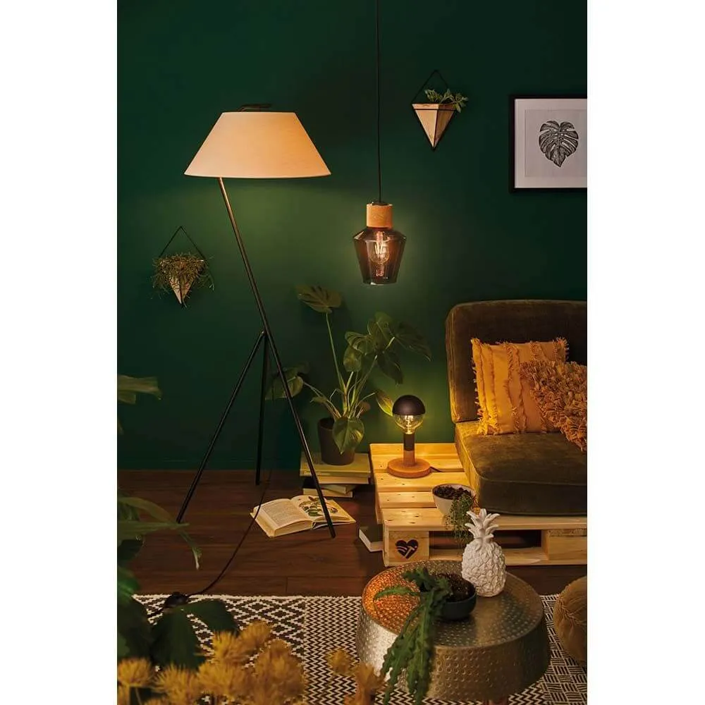 Lâmpada pendente neordic edla max1x20w e27 Rauch Cork preto
