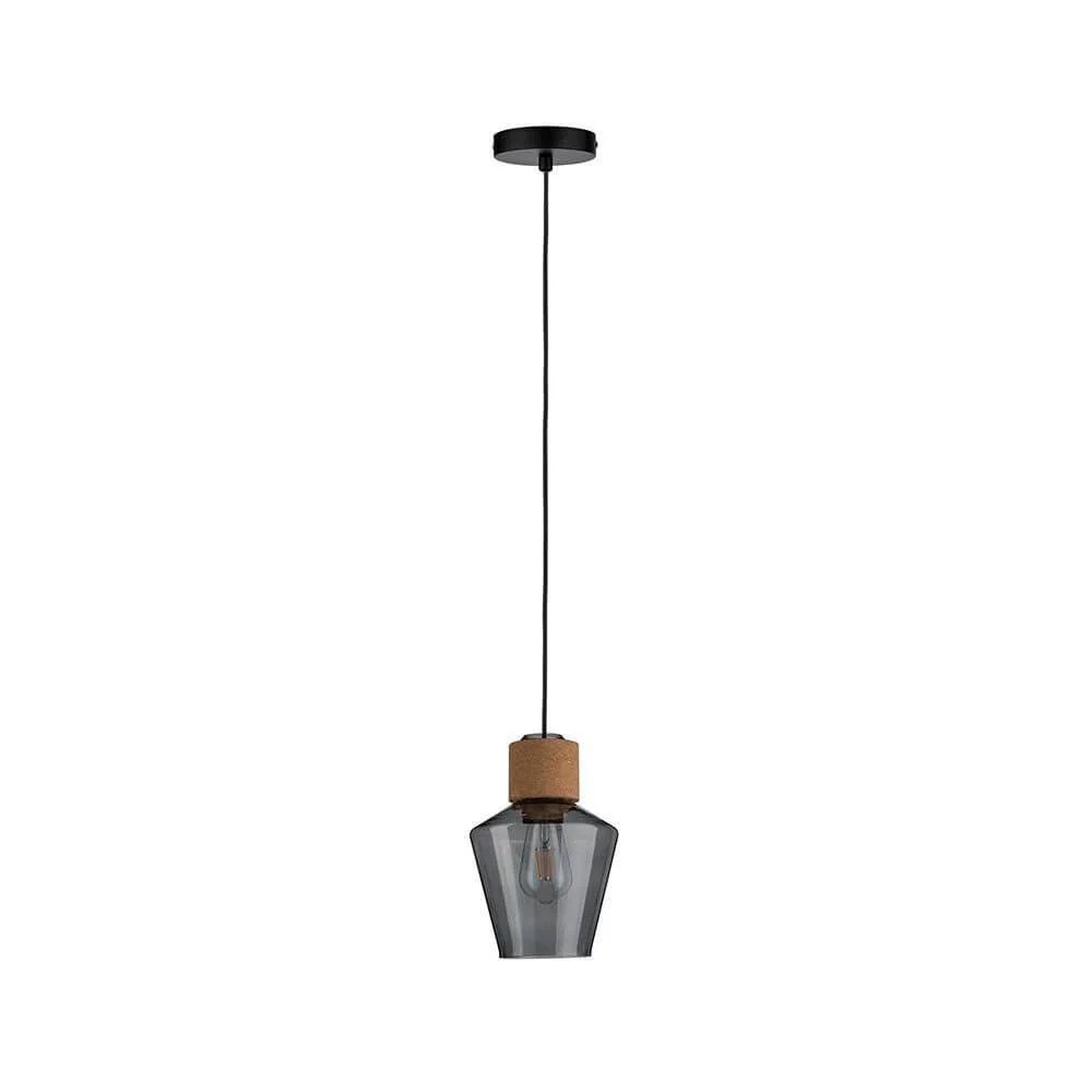 Lâmpada pendente neordic edla max1x20w e27 Rauch Cork preto