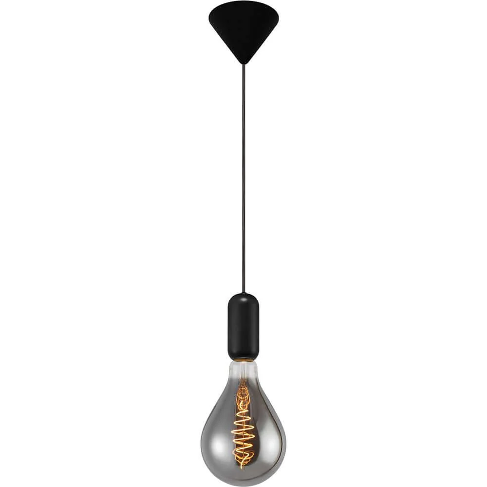 Lâmpada pendente Noti E27 Black
