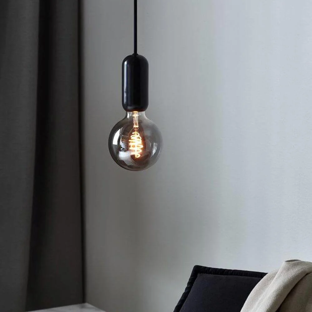 Lâmpada pendente Noti E27 Black