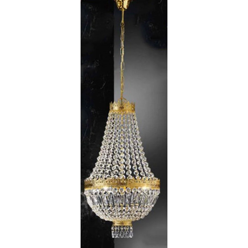 Lâmpada pendente de ouro de cupola 3-FLAME 24 CARAT Gold banhado Ø 40cm