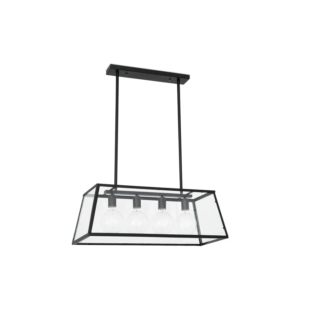 Lâmpada pendente telescópica Rose 4-Flame Black