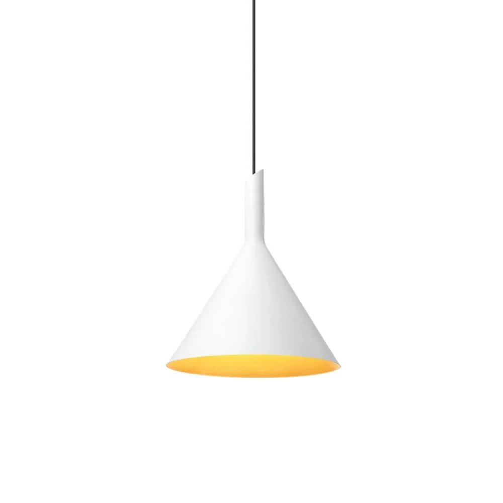 Lâmpada de pingente led shiek l em branco, dourado -colorido