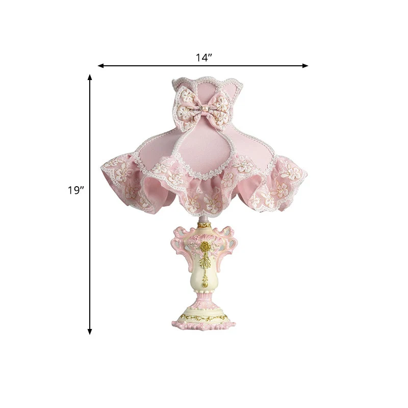 Lâmpada de Princesa - Candeeiro de Mesa Infantil Cor-de-Rosa com Base Esculpida
