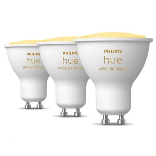 Lâmpada Smart Philips Hue LED Wi-Fi 4.3W GU10 Pack 3 unidades