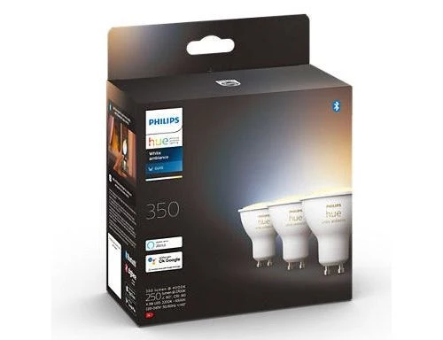 Lâmpada Smart Philips Hue LED Wi-Fi 4.3W GU10 Pack 3 unidades