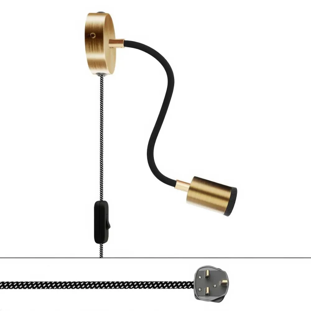Lâmpada Spostaluce Flex 30 articulável com foco GU10 e ficha UK - Bronze acetinado