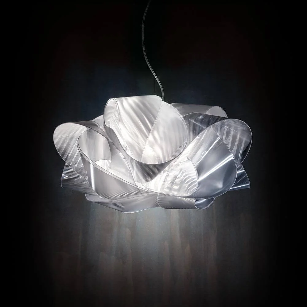 Lâmpada suspensa Fabula grande prisma transparente