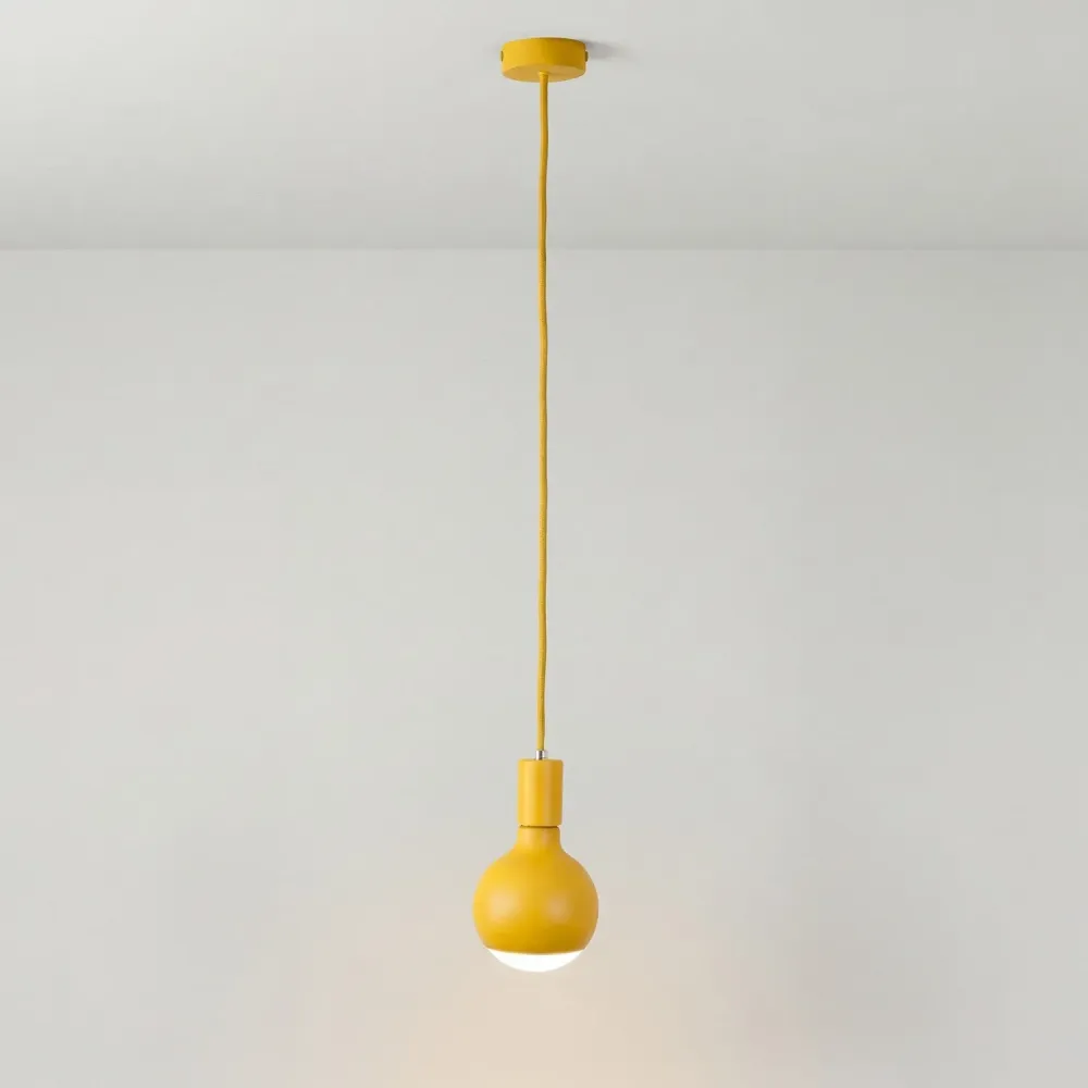 Lâmpada suspensa Filotto Metallico com Lâmpada Lucia - Amarelo