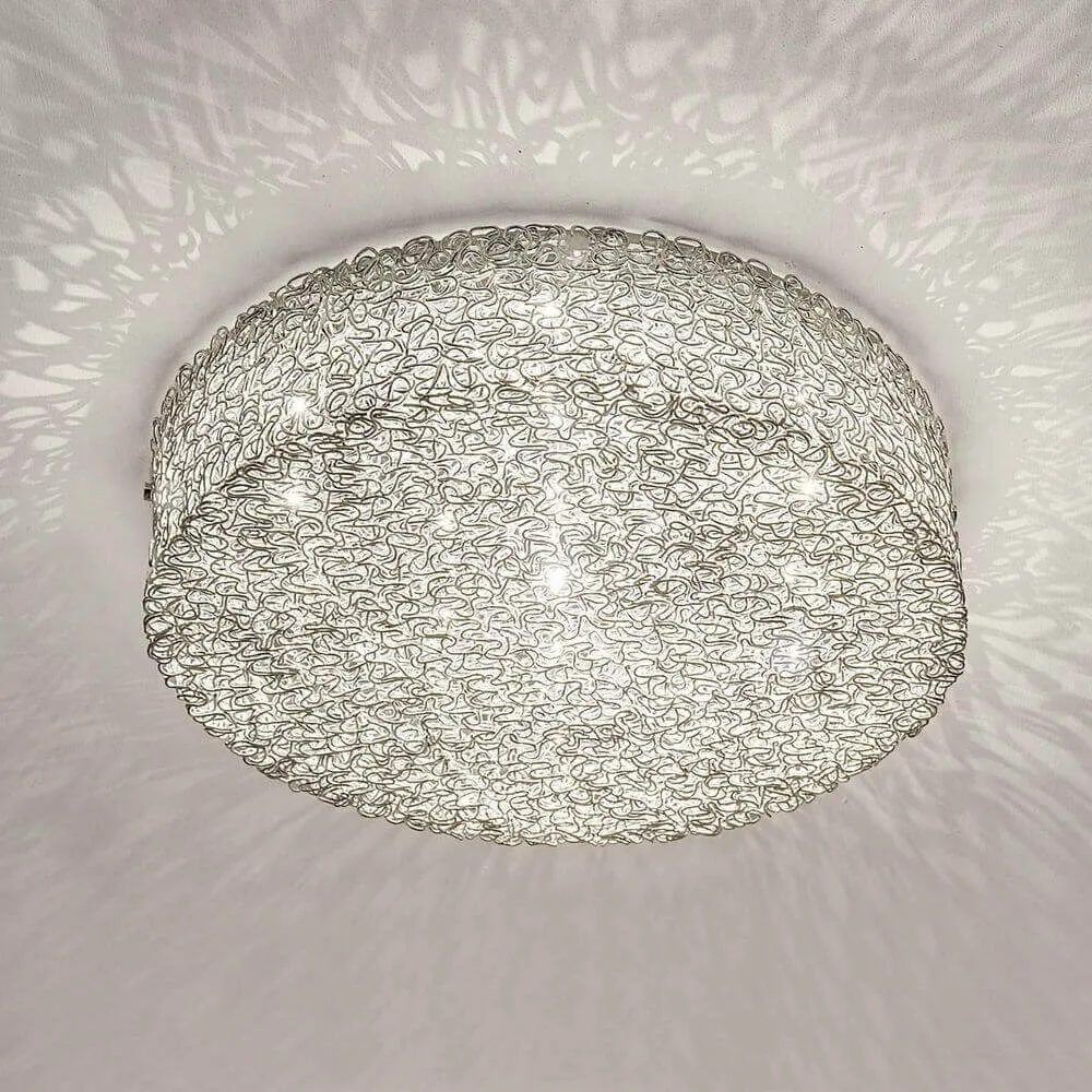 Lâmpada de teto 10-flame rifugio alumínio metal cromo prata