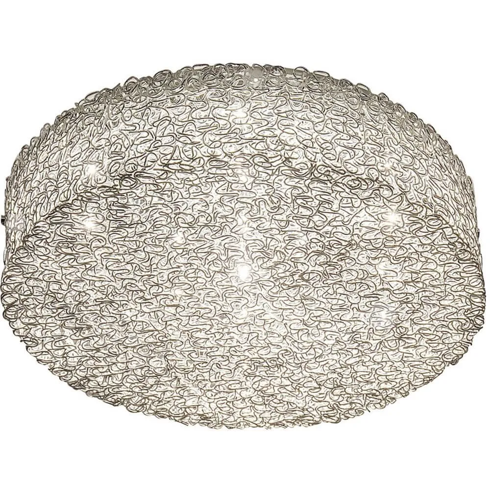 Lâmpada de teto 10-flame rifugio alumínio metal cromo prata