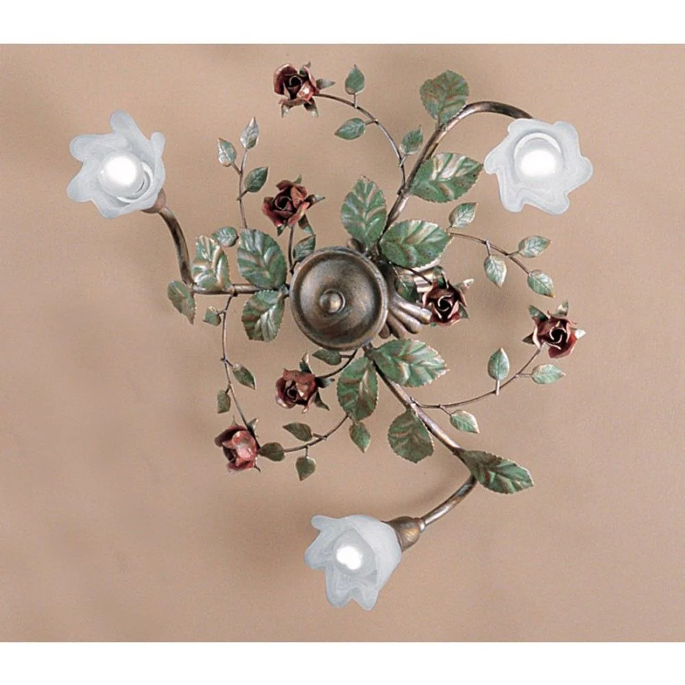 Lâmpada de teto Rosaio 3 Flame Gold-Silver-Green Ø 47cm