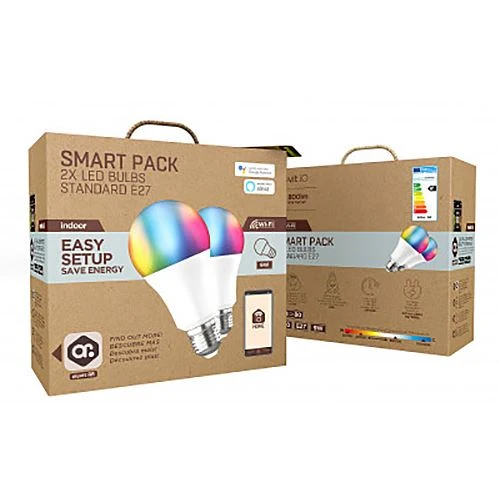 Lâmpadas Muvit RGB + CCT 9 W E27 800lm - 2 uni.