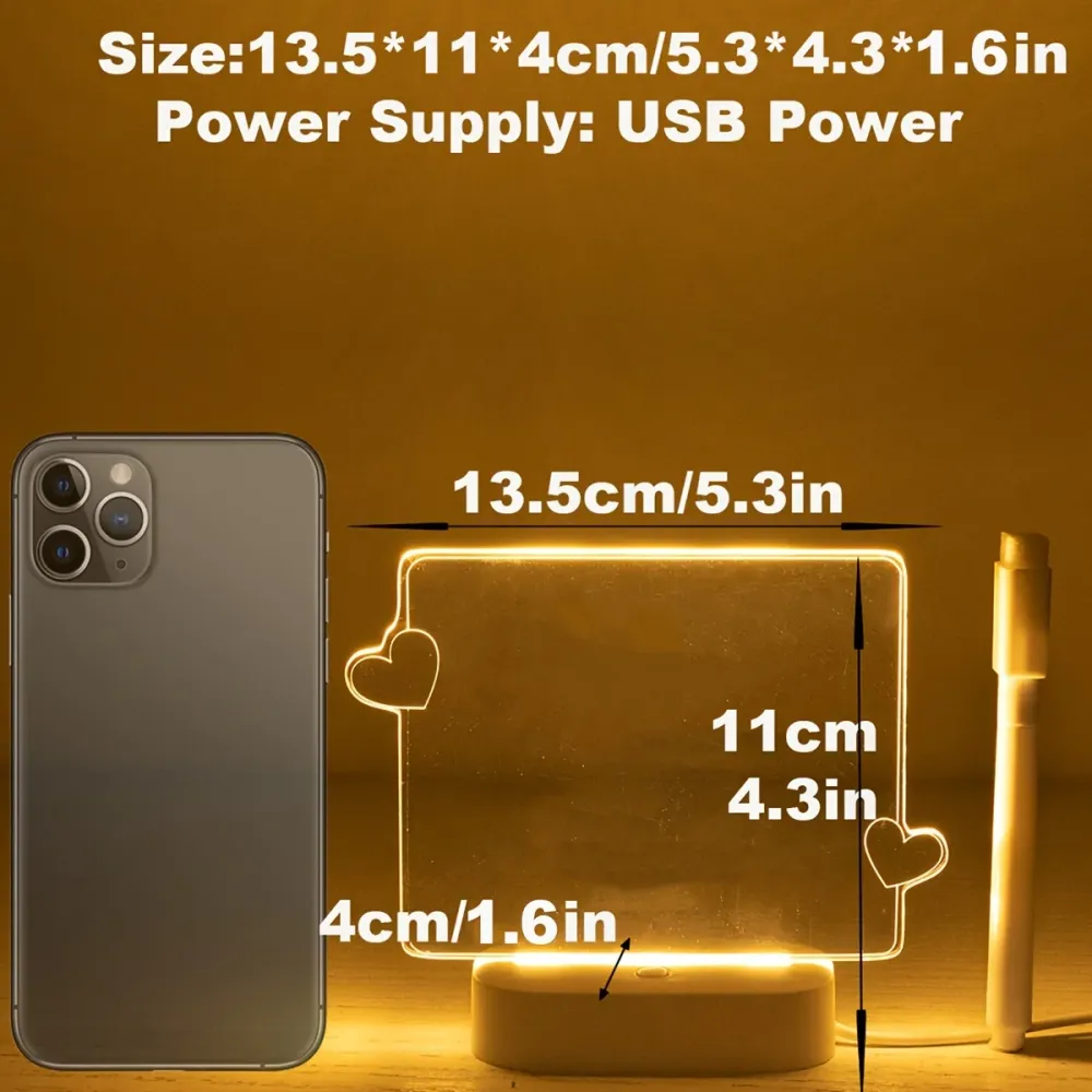 LoveGlow - Candeeiro Noturno em Forma de Coração 3D USB