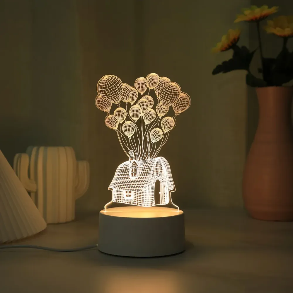 LumiBalloon - Balão 3D LED Casa de Balão Lâmpada Noturna Alimentada por USB