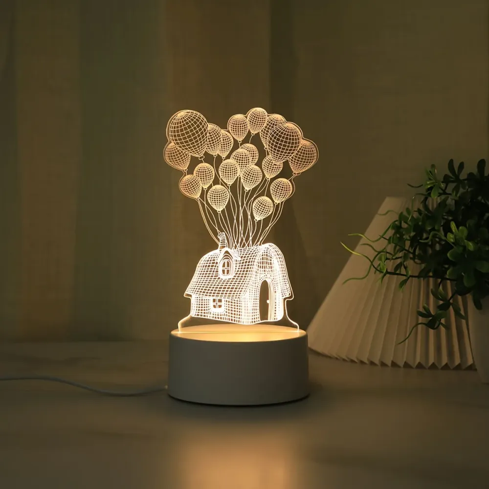 LumiBalloon - Balão 3D LED Casa de Balão Lâmpada Noturna Alimentada por USB