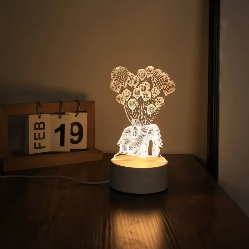 LumiBalloon - Balão 3D LED Casa de Balão Lâmpada Noturna Alimentada por USB
