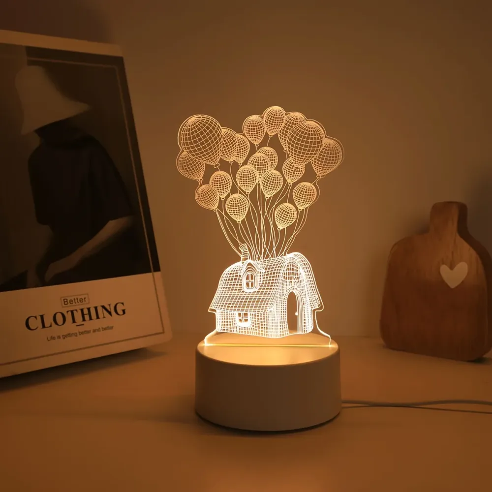LumiBalloon - Balão 3D LED Casa de Balão Lâmpada Noturna Alimentada por USB
