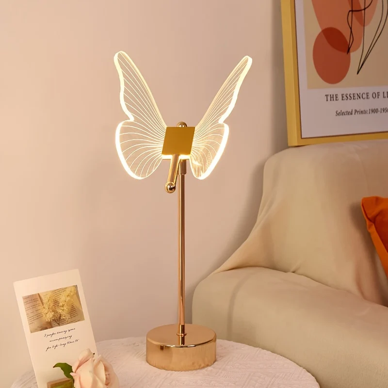 LumiButterfly - Candeeiro de Mesa em Forma de Borboleta Alimentado por USB, Candeeiro Noturno Artístico com LED