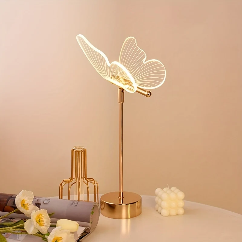 LumiButterfly - Candeeiro de Mesa em Forma de Borboleta Alimentado por USB, Candeeiro Noturno Artístico com LED