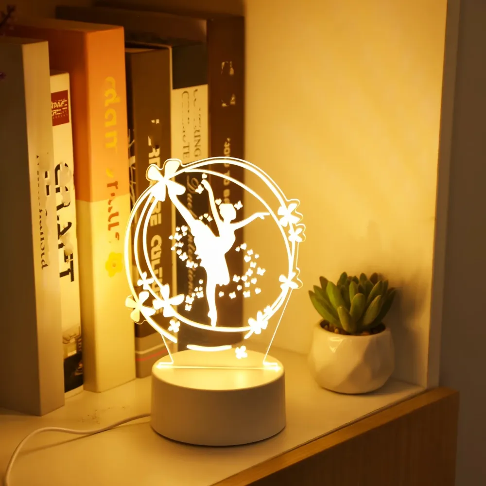 LumiDance - Candeeiro Noturno LED de Bailarina de Ballet 3D