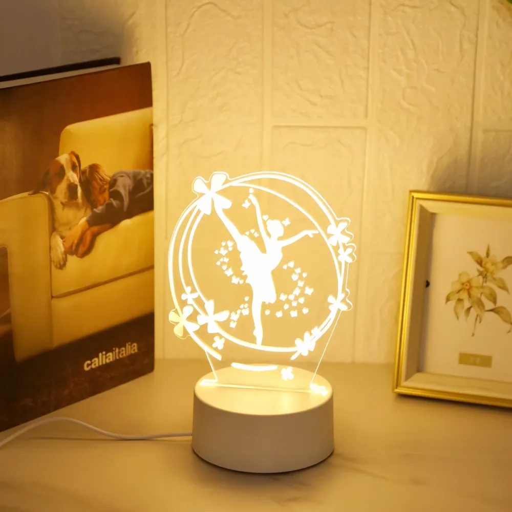 LumiDance - Candeeiro Noturno LED de Bailarina de Ballet 3D