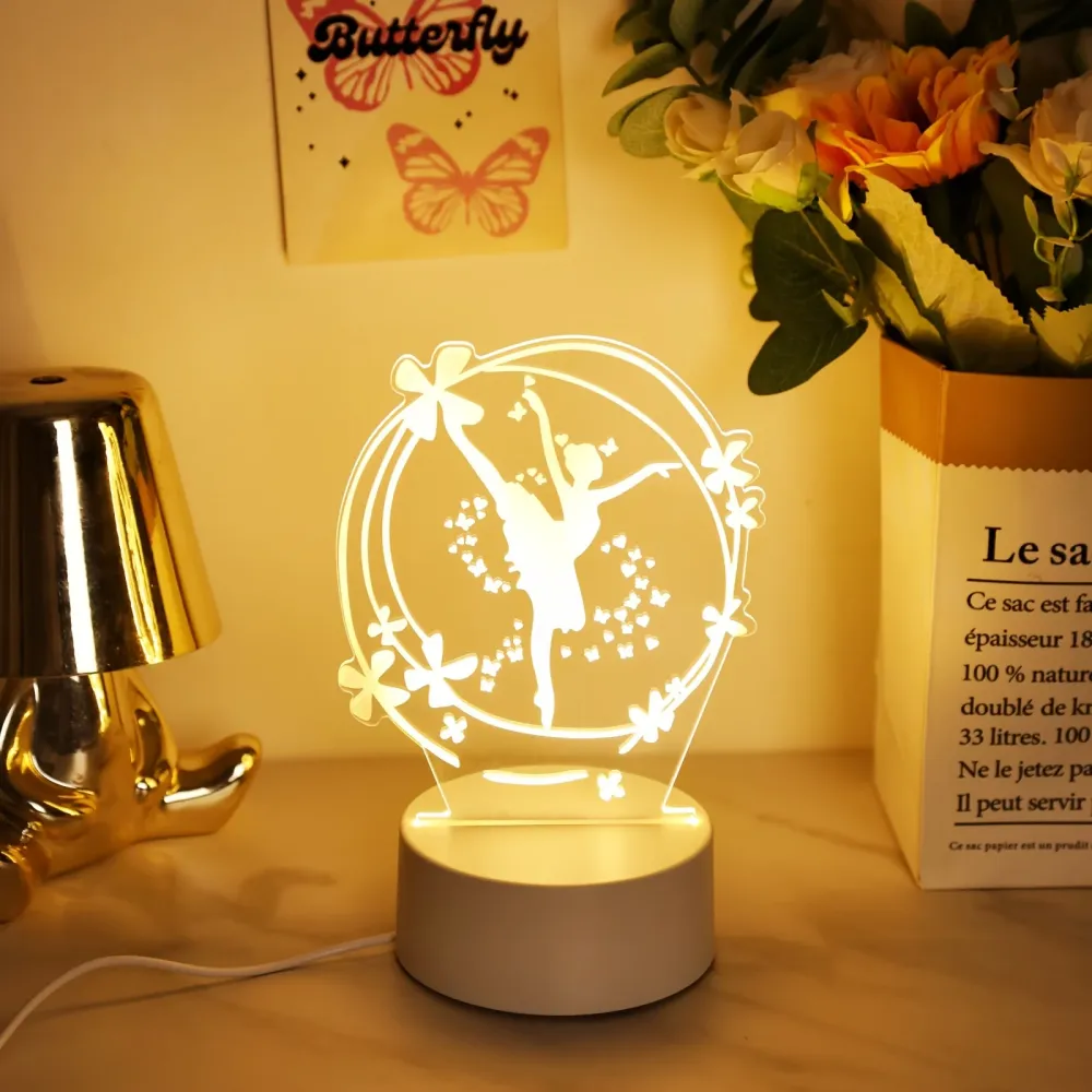 LumiDance - Candeeiro Noturno LED de Bailarina de Ballet 3D