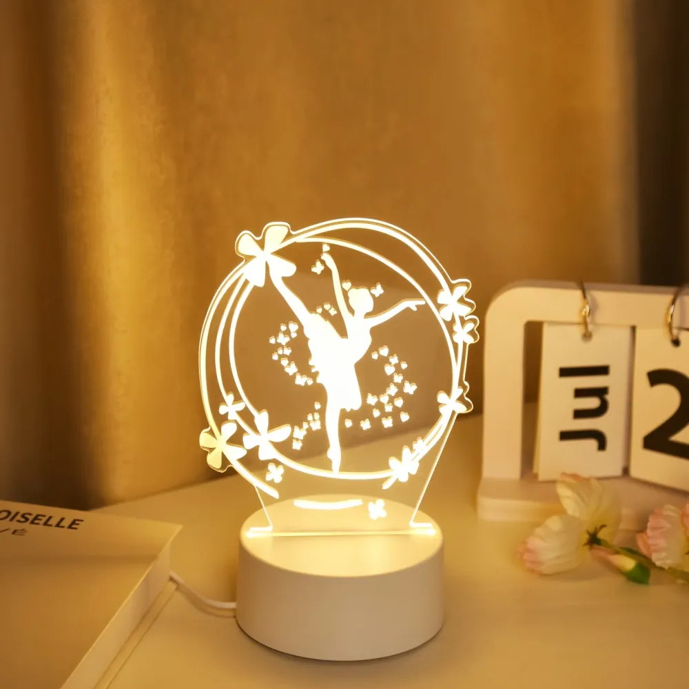 LumiDance - Candeeiro Noturno LED de Bailarina de Ballet 3D
