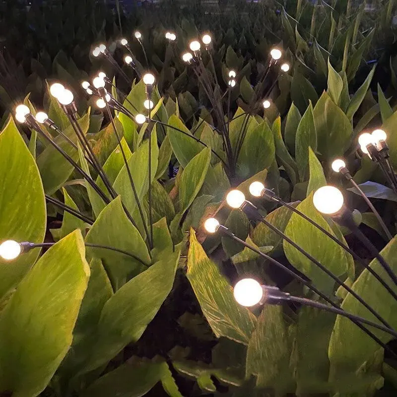 LumiFire - Lâmpada Solar de Jardim com Efeito Vaga-lume – Iluminação Exterior LED Triangular