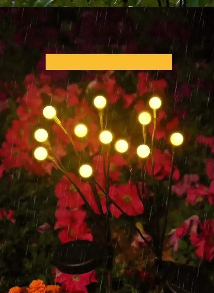 LumiFire - Lâmpada Solar de Jardim com Efeito Vaga-lume – Iluminação Exterior LED Triangular