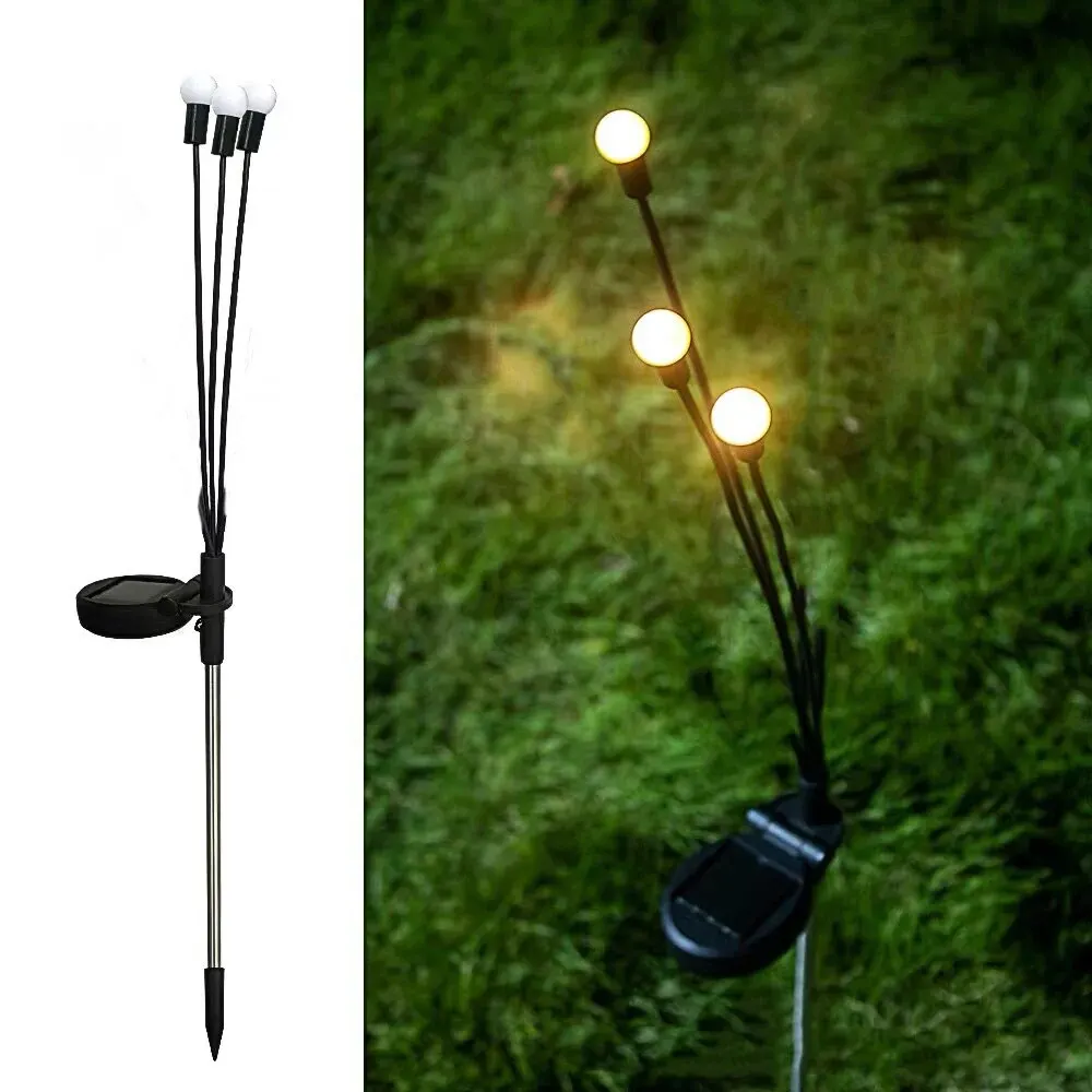 LumiFire - Lâmpada Solar de Jardim com Efeito Vaga-lume – Iluminação Exterior LED Triangular