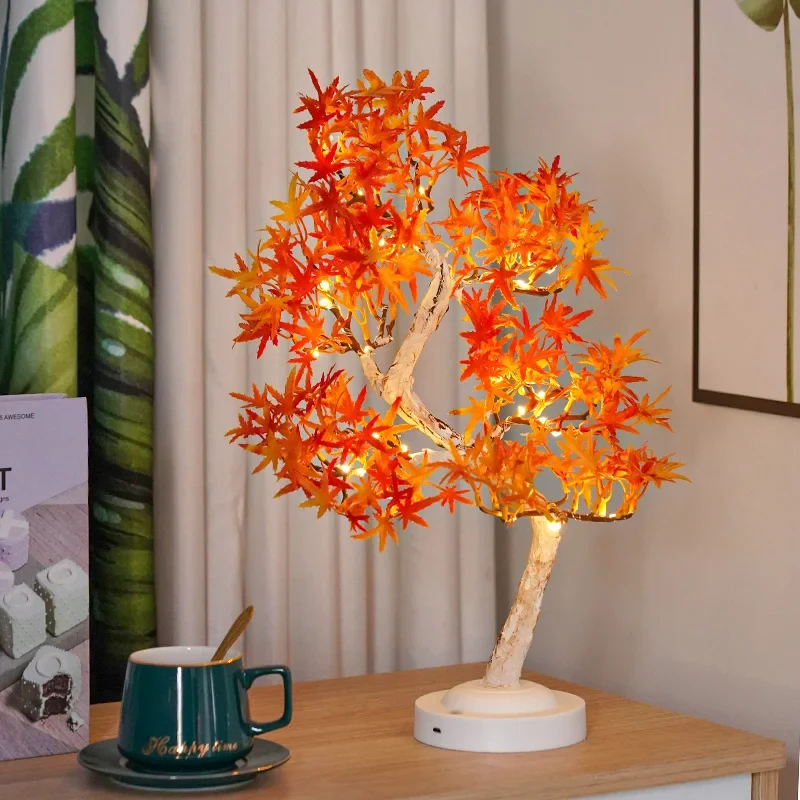 LumiLeaf - Candeeiro de Árvore Bonsai Esdoorn com LED – Candeeiro de Mesa Aconchegante para Sala e Quarto