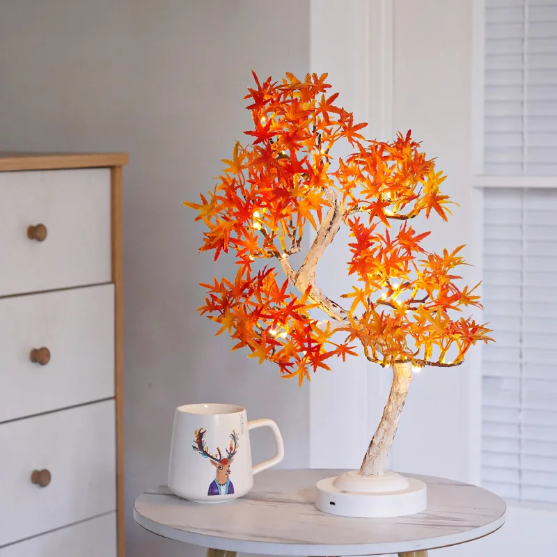 LumiLeaf - Candeeiro de Árvore Bonsai Esdoorn com LED – Candeeiro de Mesa Aconchegante para Sala e Quarto