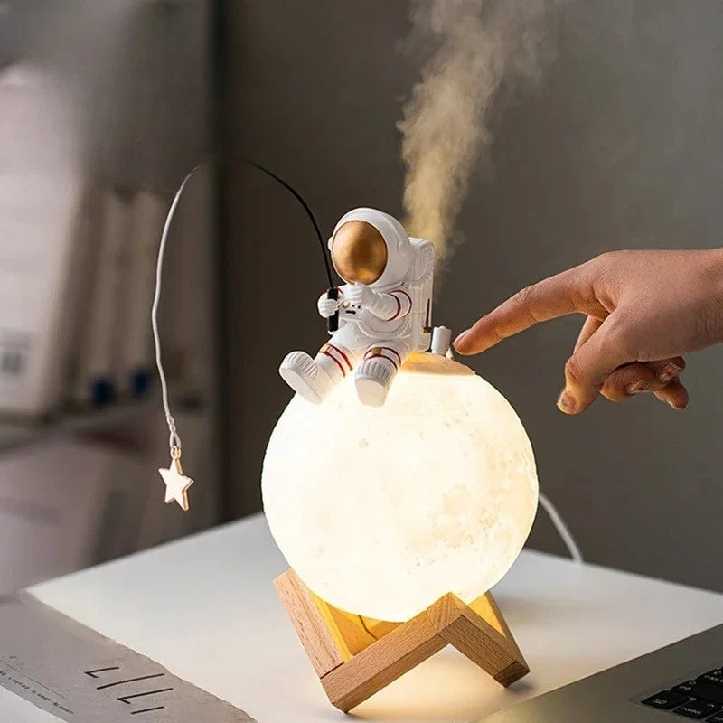 LumiMoon - Lâmpada Lunar 3D de Astronauta com Iluminação Noturna LED e Controlo Tátil Regulável