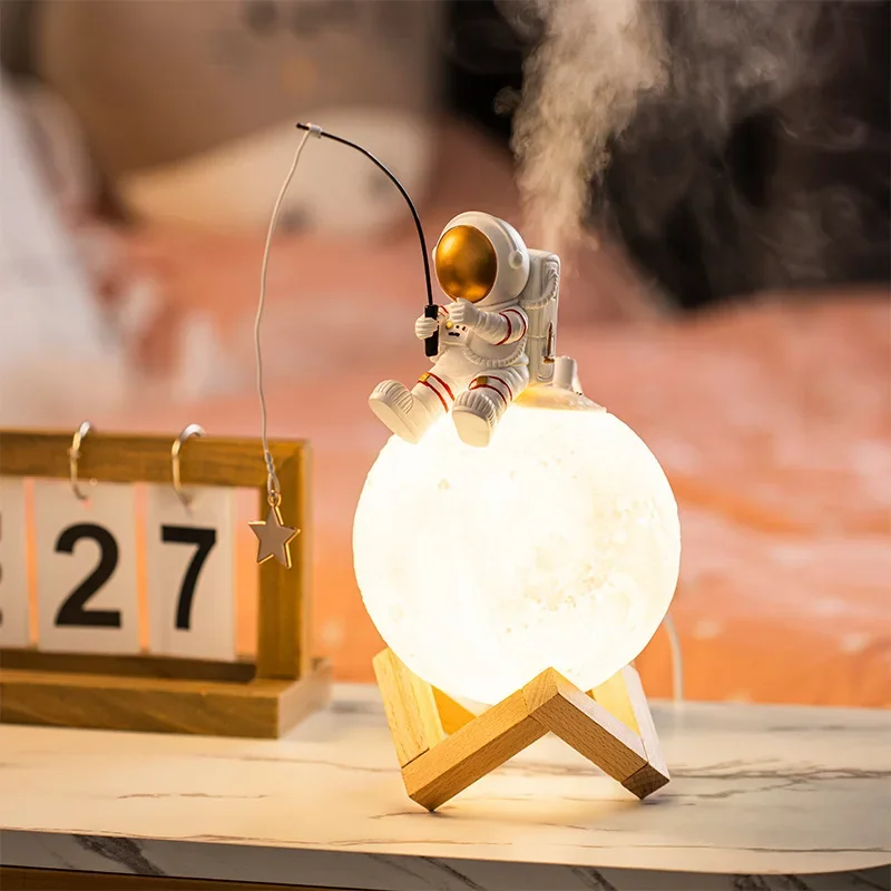 LumiMoon - Lâmpada Lunar 3D de Astronauta com Iluminação Noturna LED e Controlo Tátil Regulável