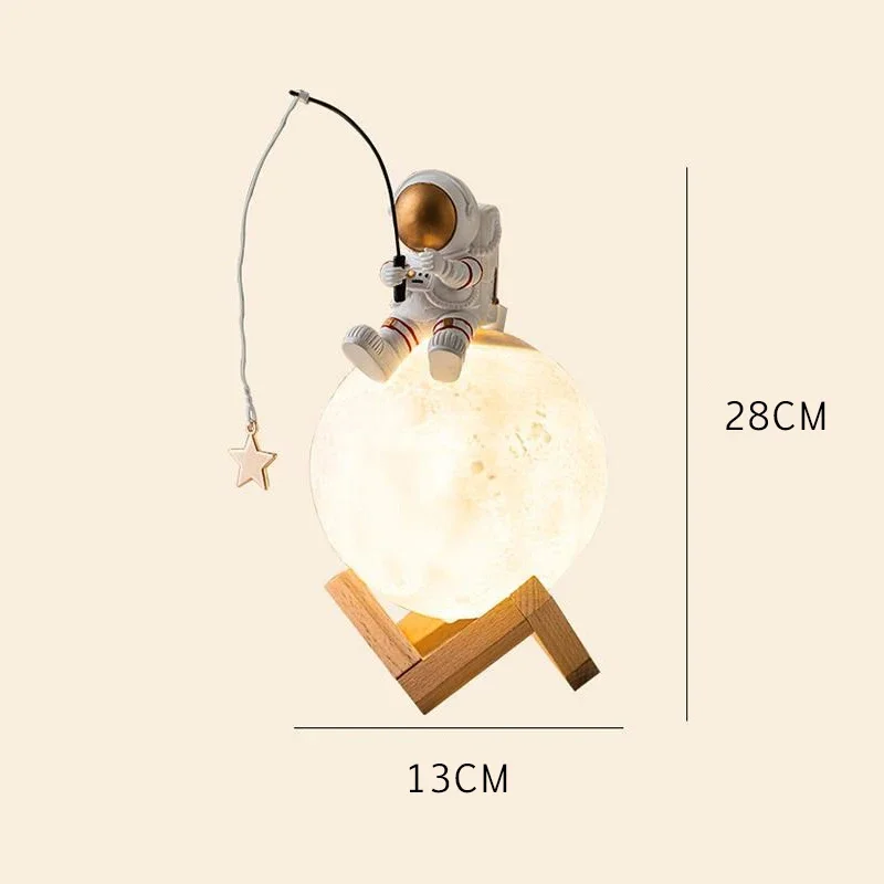 LumiMoon - Lâmpada Lunar 3D de Astronauta com Iluminação Noturna LED e Controlo Tátil Regulável