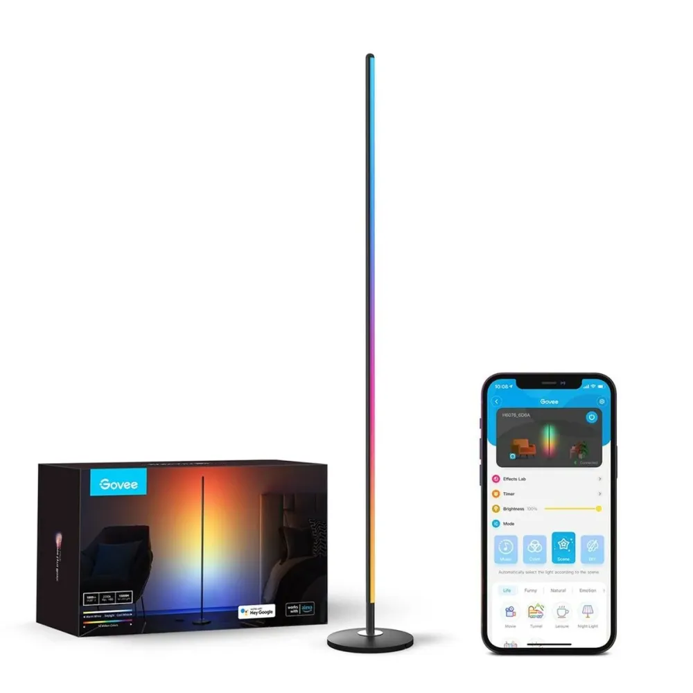 Luminária de chão Govee LED Floor Lamp Preto Multicolor 24 V (1 Peç)